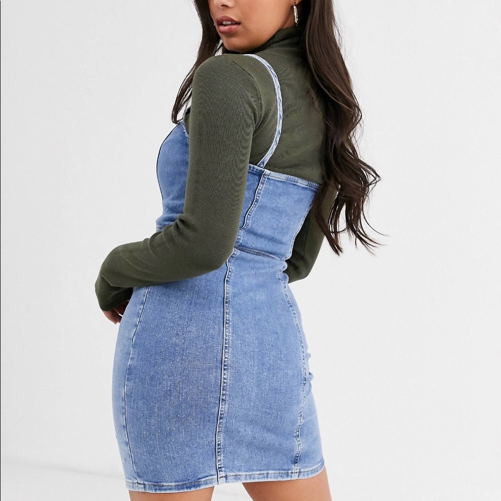 River Island PETITE denim mini dress